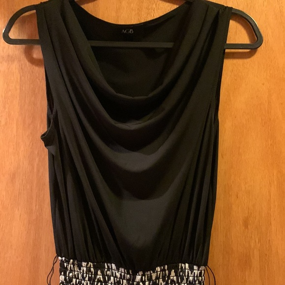 AGB Black and white jumpsuit size medium sleeveless Elastic waist abstract print - Picture 5 of 12